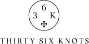 Thirty Six Knots logo featuring a minimalist circular design.